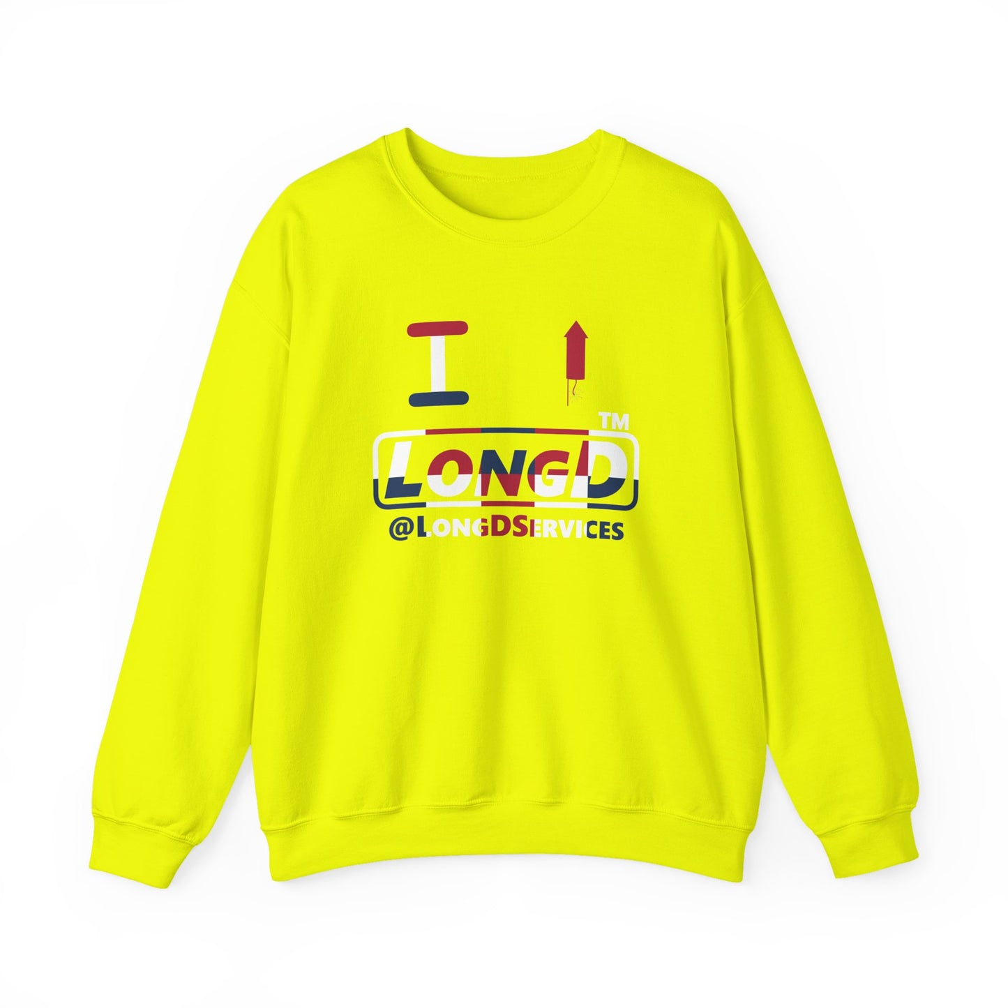 I firecracker LongD positive 2x5 tag logo crewneck sweatshirt