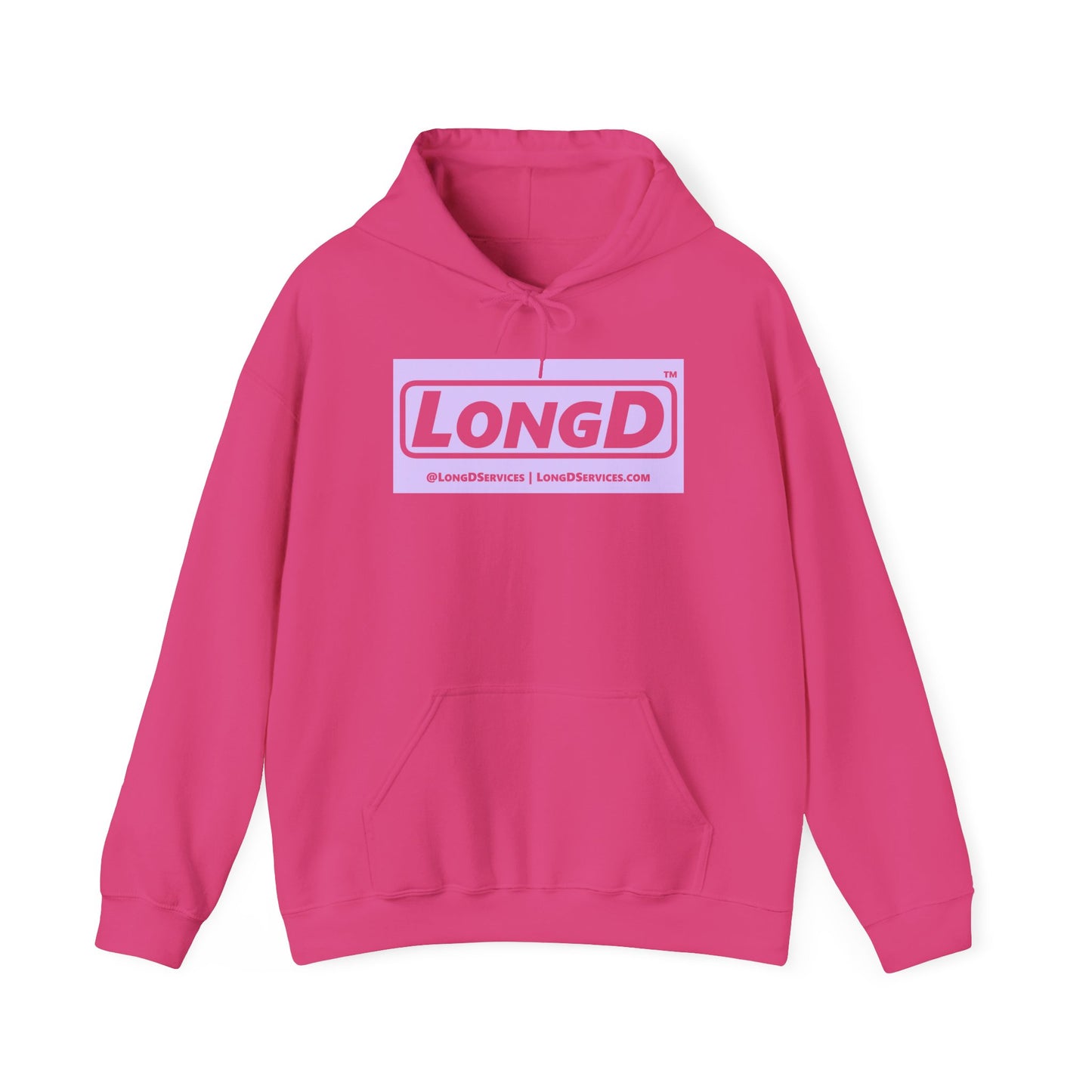 LongD® Logo Hoodie pastel negative purple text