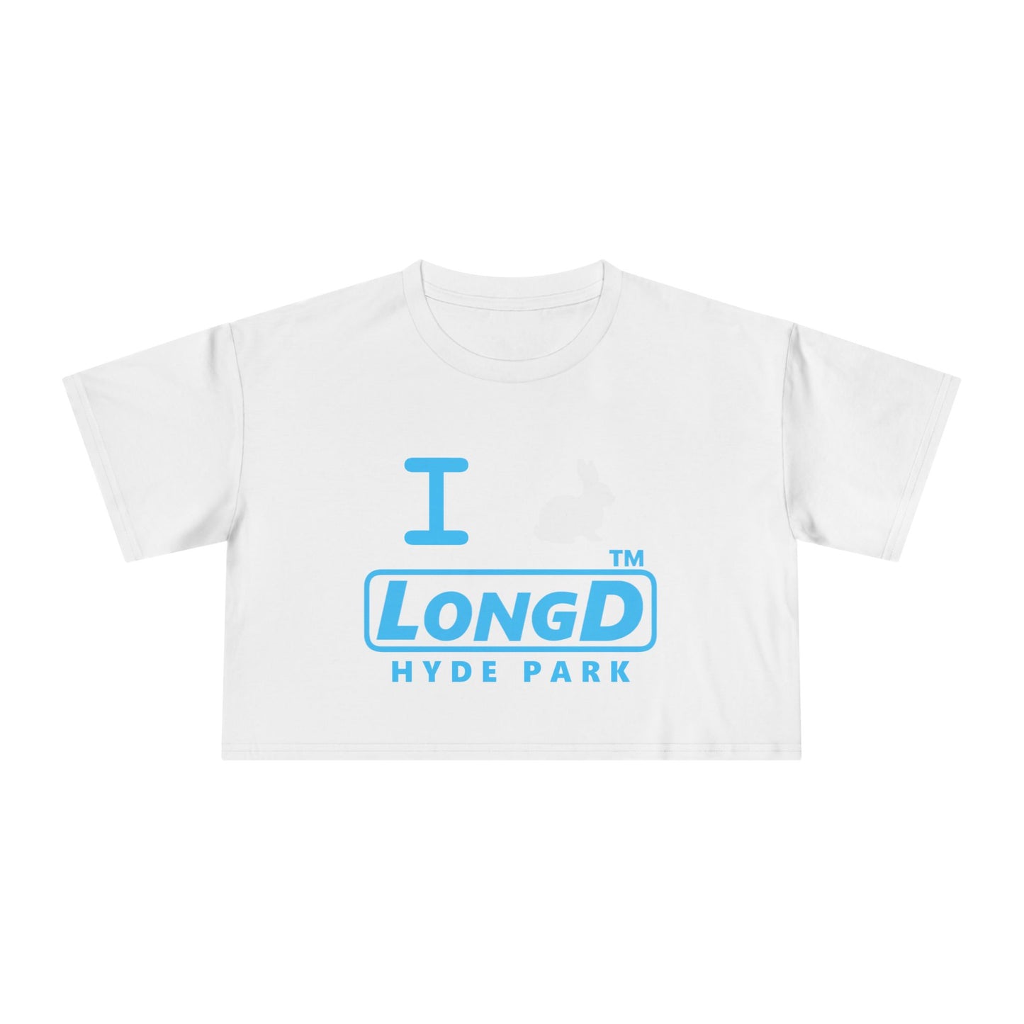 I Bunny LongD positive turquoise Hyde Park Logo Crop Tee