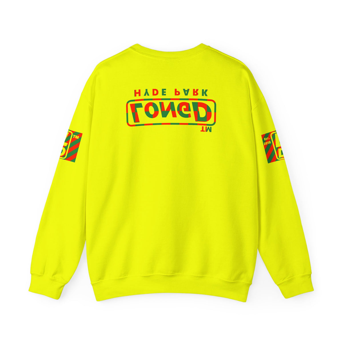 LongD Hyde Park positive checkered 4-print logo (Xmas colors) crewneck sweatshirt