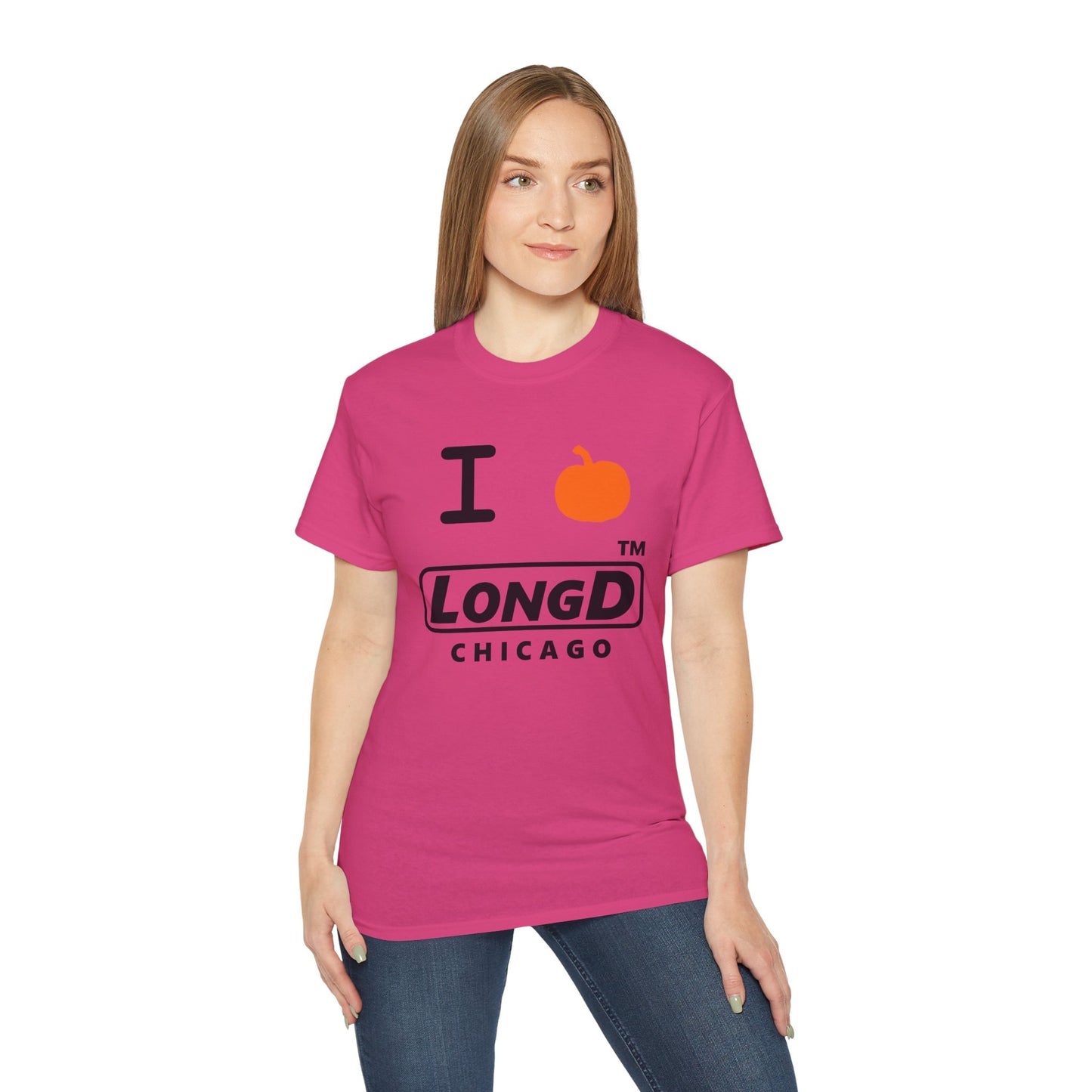 I Pumpkin LongD® Logo Cotton Tee positive black basic Chicago logo