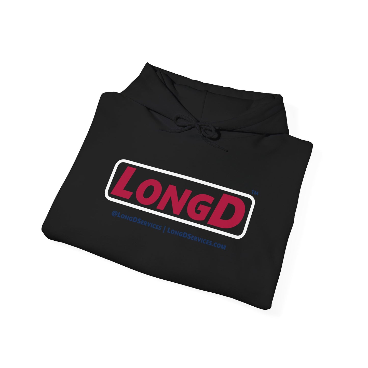 LongD® Logo Hoodie red, white and blue positive elements