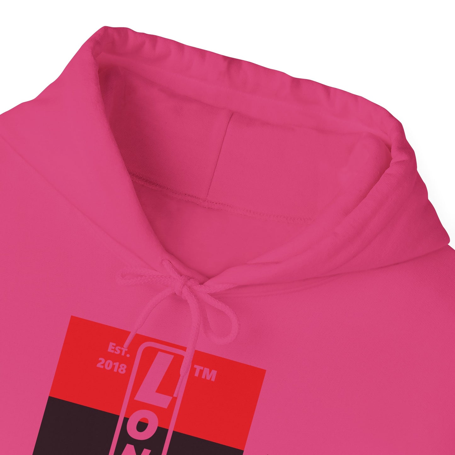 LongD® negative horizontal 3-striped upright Hyde Park logo hoodie (Juneteenth colors)