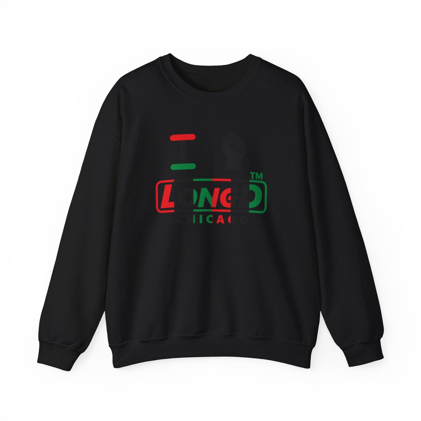 I fist LongD positive vertical 6-striped Chicago logo crewneck sweatshirt
