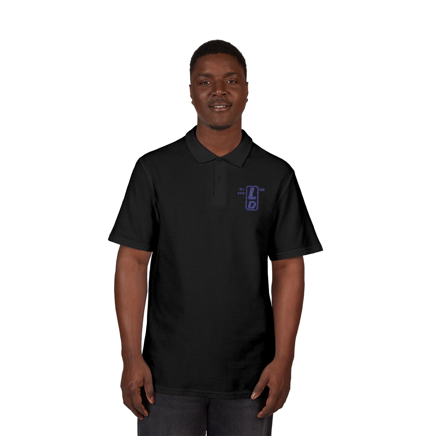 Embroidered LongD basic logo upright initials polo shirt