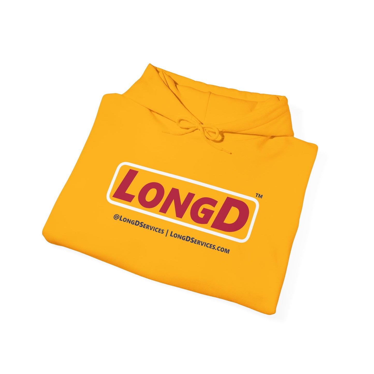 LongD® Logo Hoodie red, white and blue positive elements