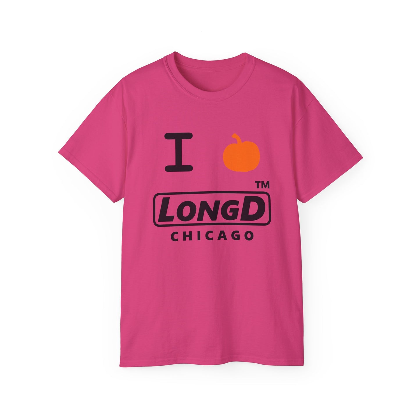 I Pumpkin LongD® Logo Cotton Tee positive black basic Chicago logo