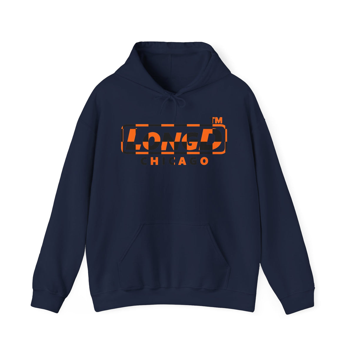 LongD Chicago positive checkered logo (Halloween colors) hoodie