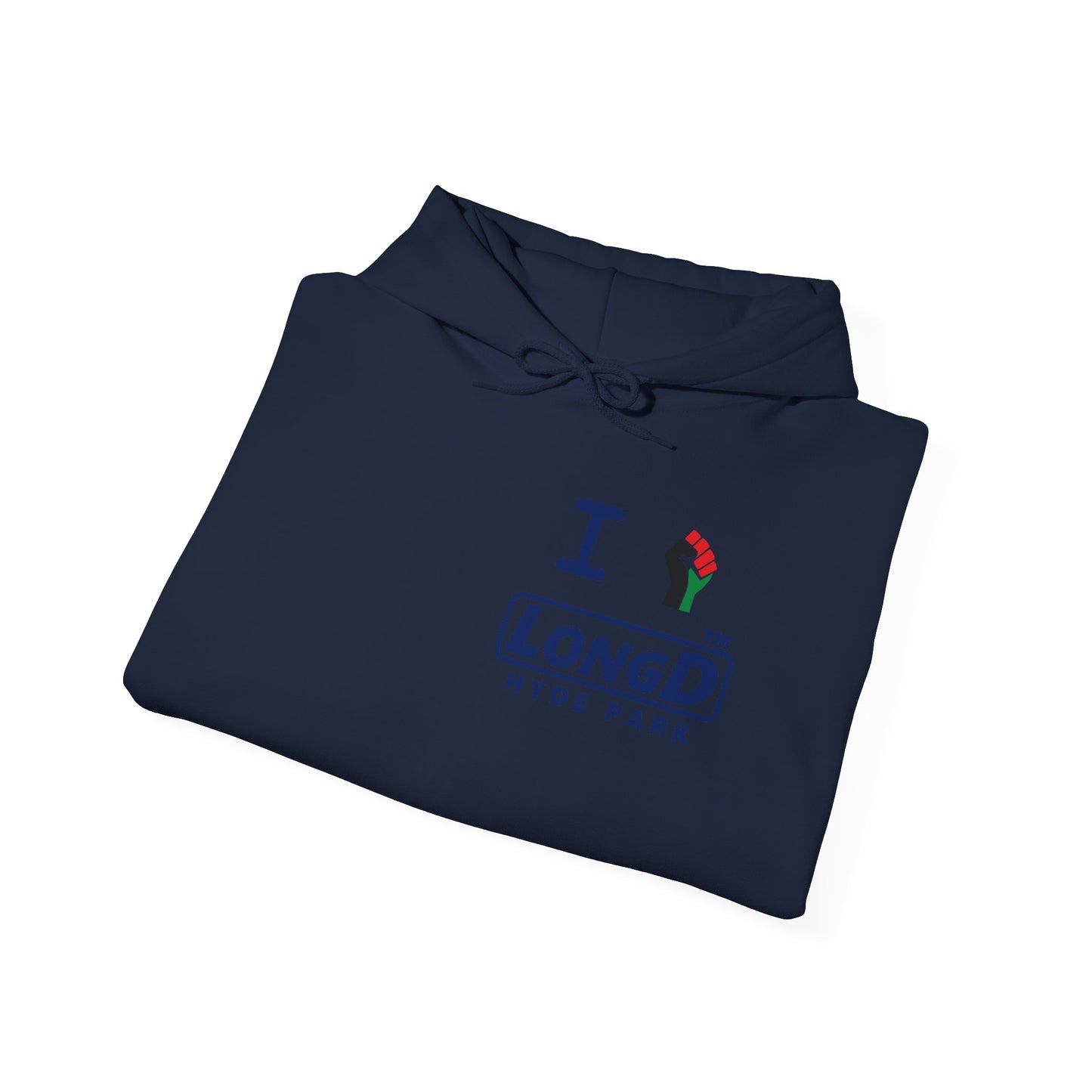 I fist LongD® basic official 4-print single-breasted Hyde Park logo Hoodie (Juneteenth colors)