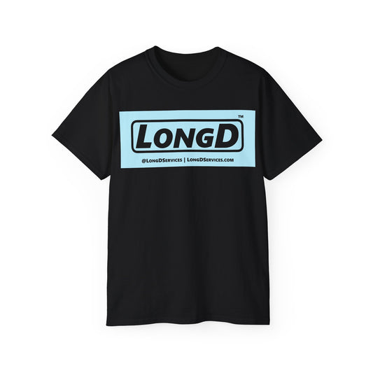 LongD® Logo Cotton Tee (Easter pastel blue in negative text)