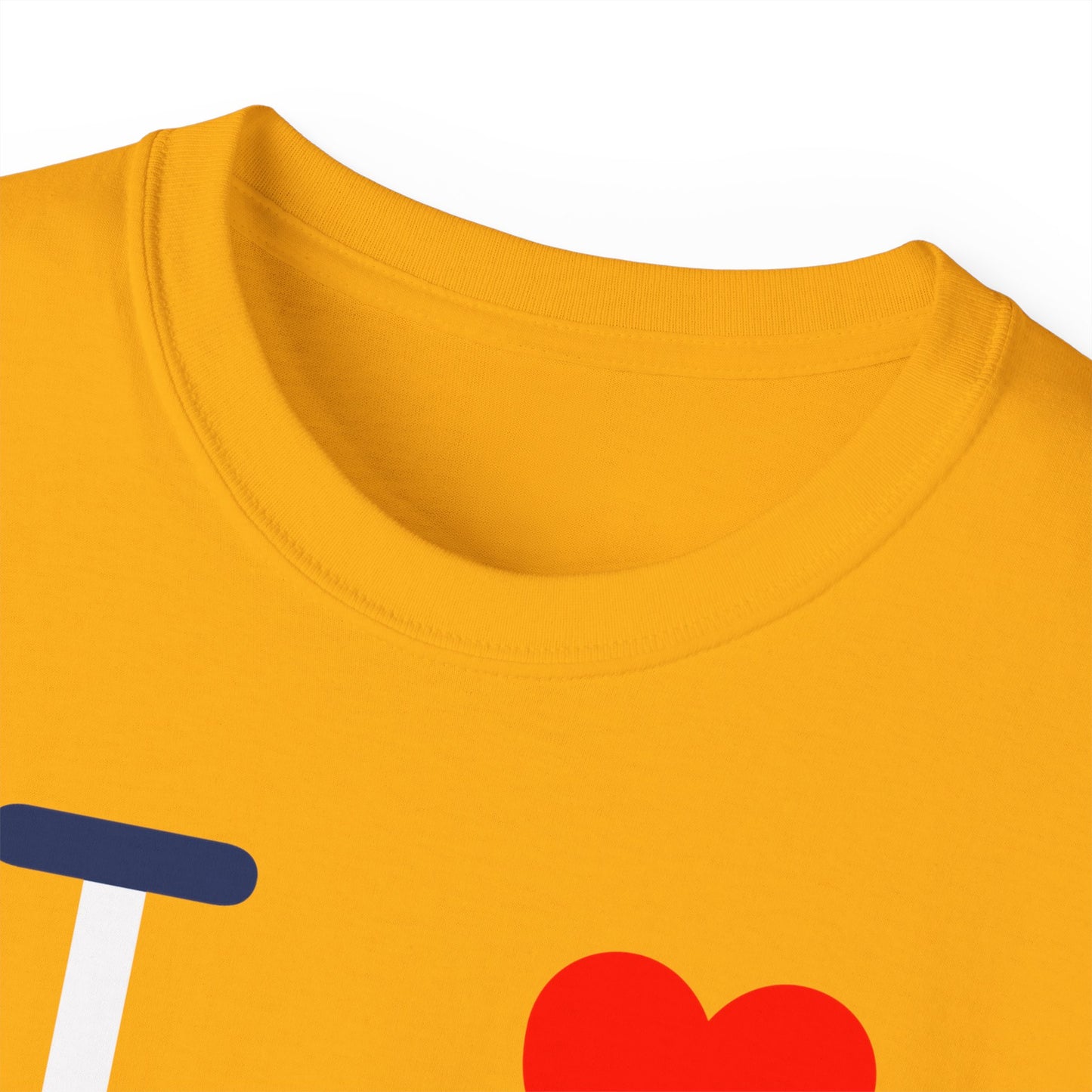 I Luv LongD® Logo Cotton Tee Red, White and Blue negative thirds text