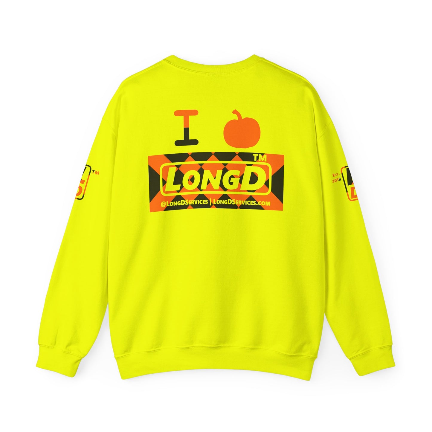 I pumpkin LongD Tag-domain negative stylized argyle 4-print logo crewneck sweatshirt