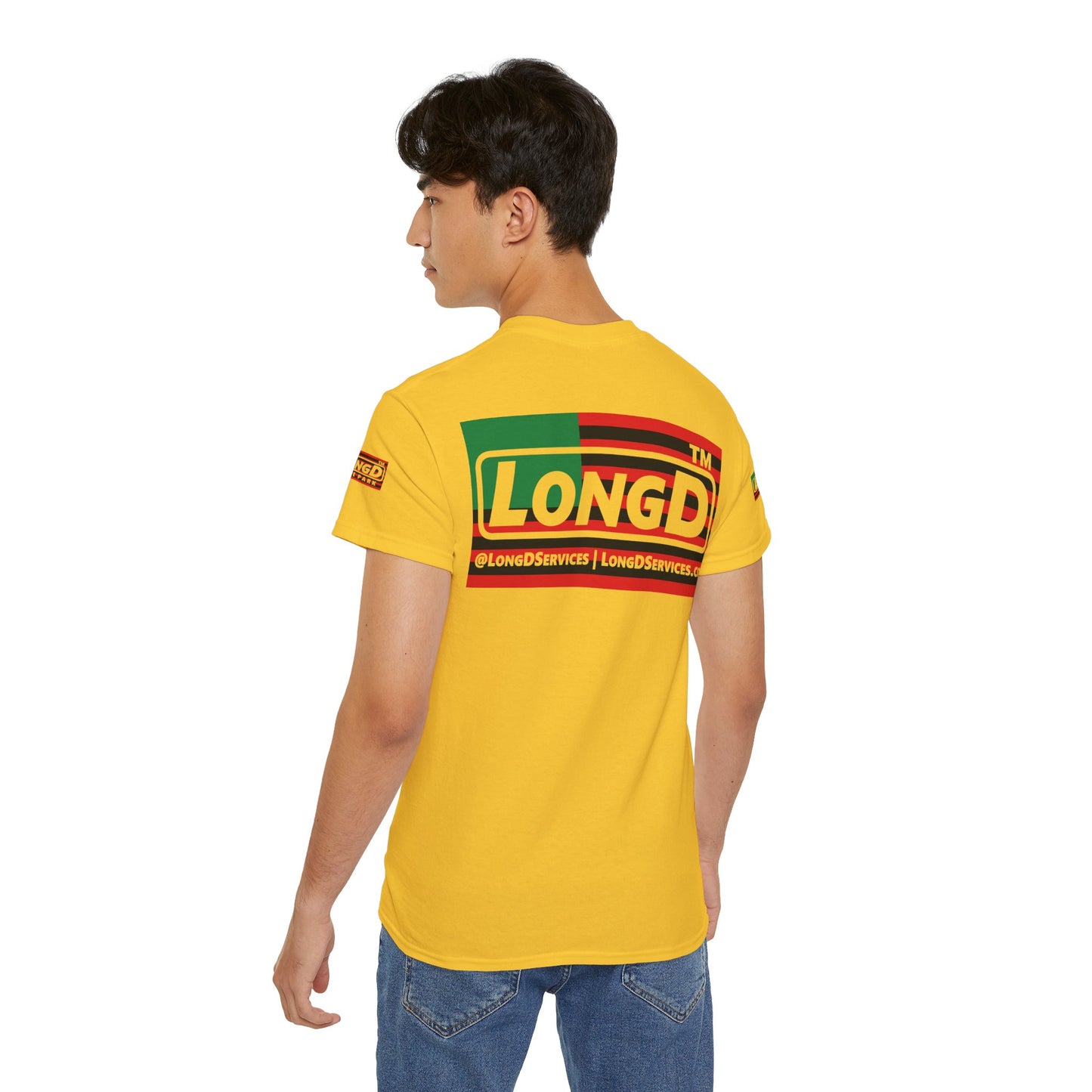 I fist LongD negative flag tag logo 4-print cotton tee