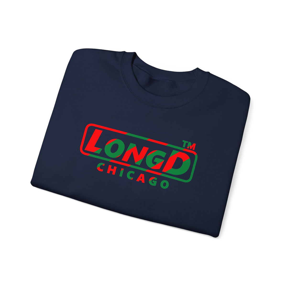 LongD Chicago positive pixel-weighted 6-striped logo (Xmas colors) crewneck sweatshirt