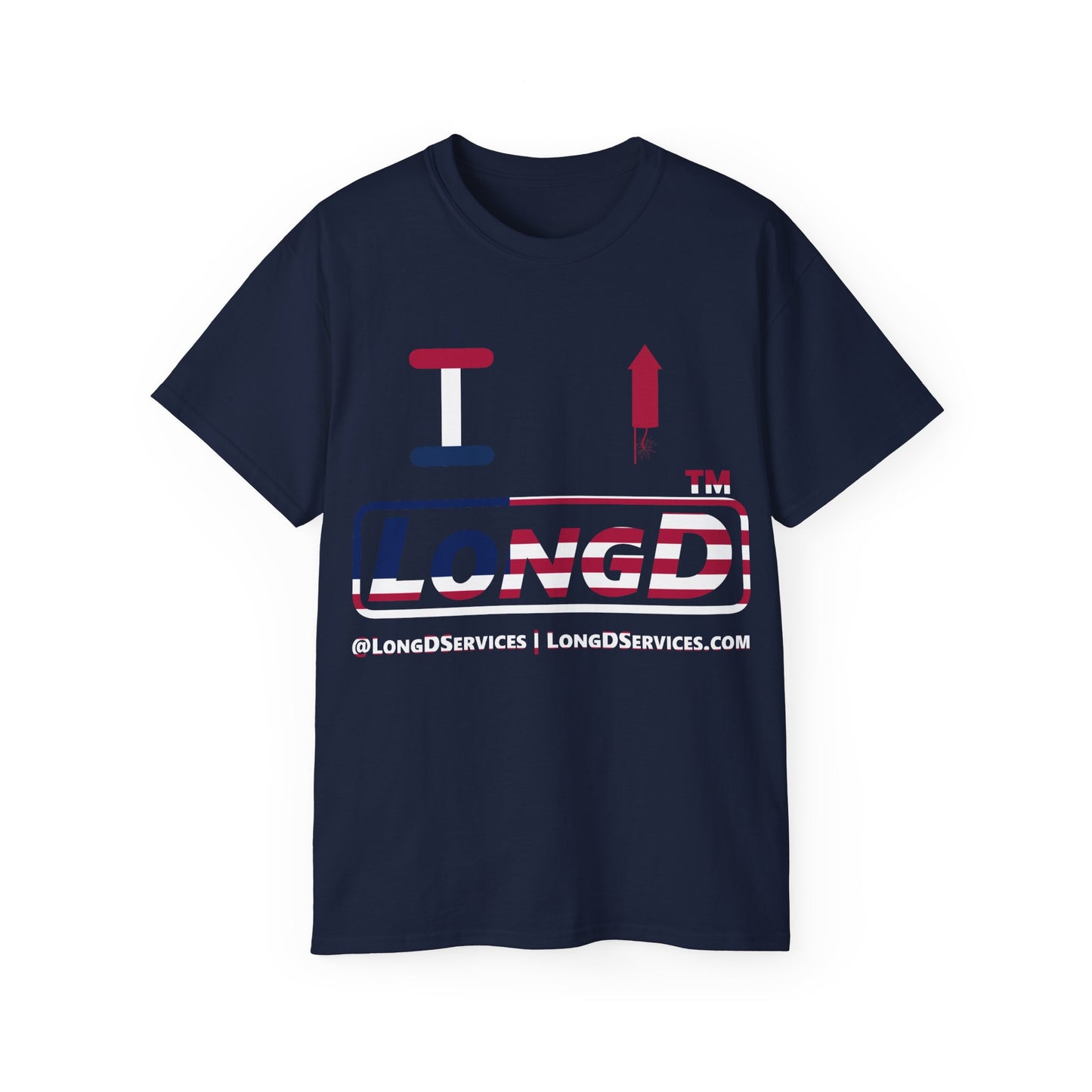 I firecracker LongD positive flag tag-domain logo cotton tee