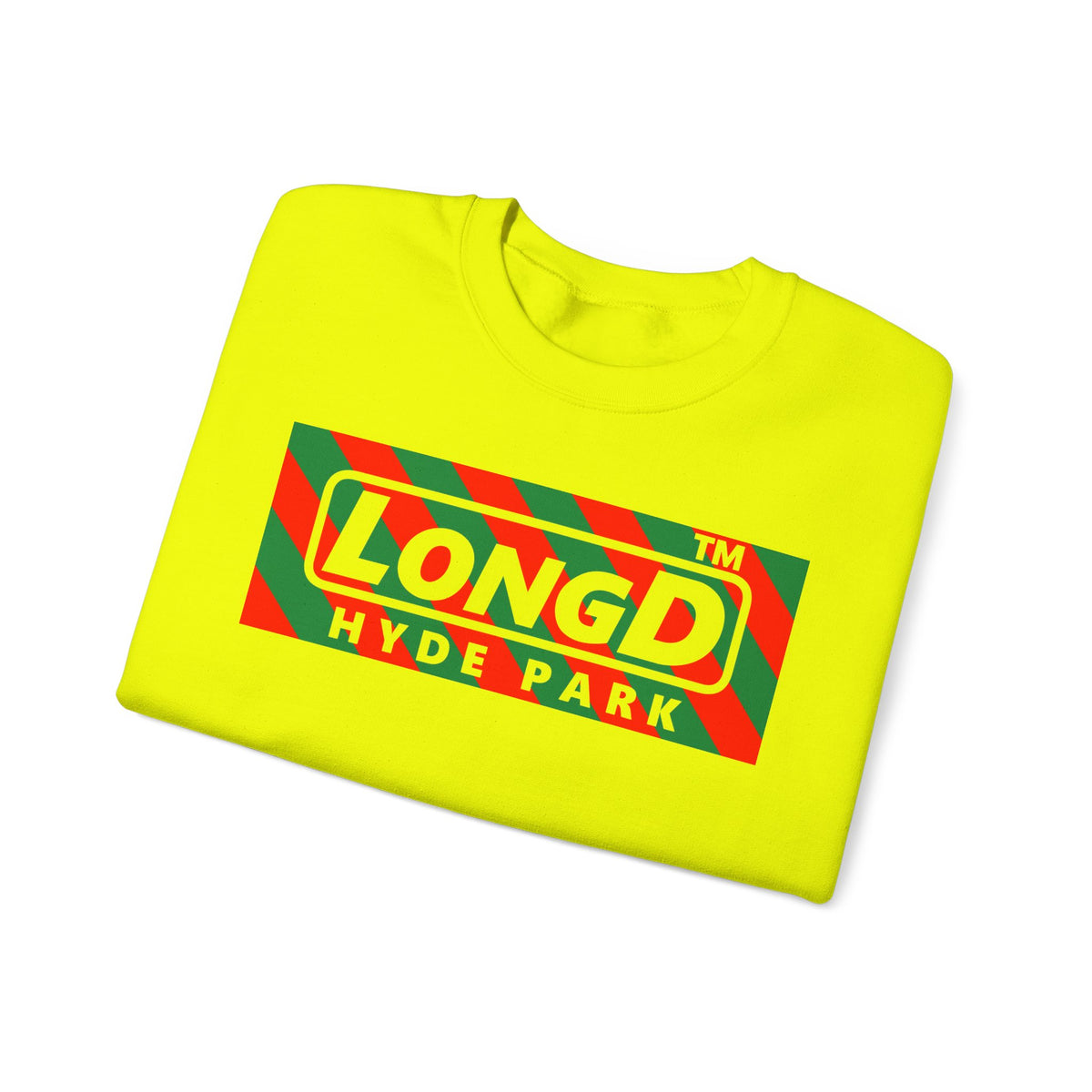 LongD Hyde Park negative 12-striped logo (Xmas colors) crewneck sweatshirt