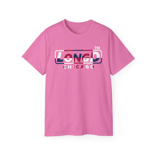 LongD positive 2x5 Chicago logo cotton tee (patriotic colors)