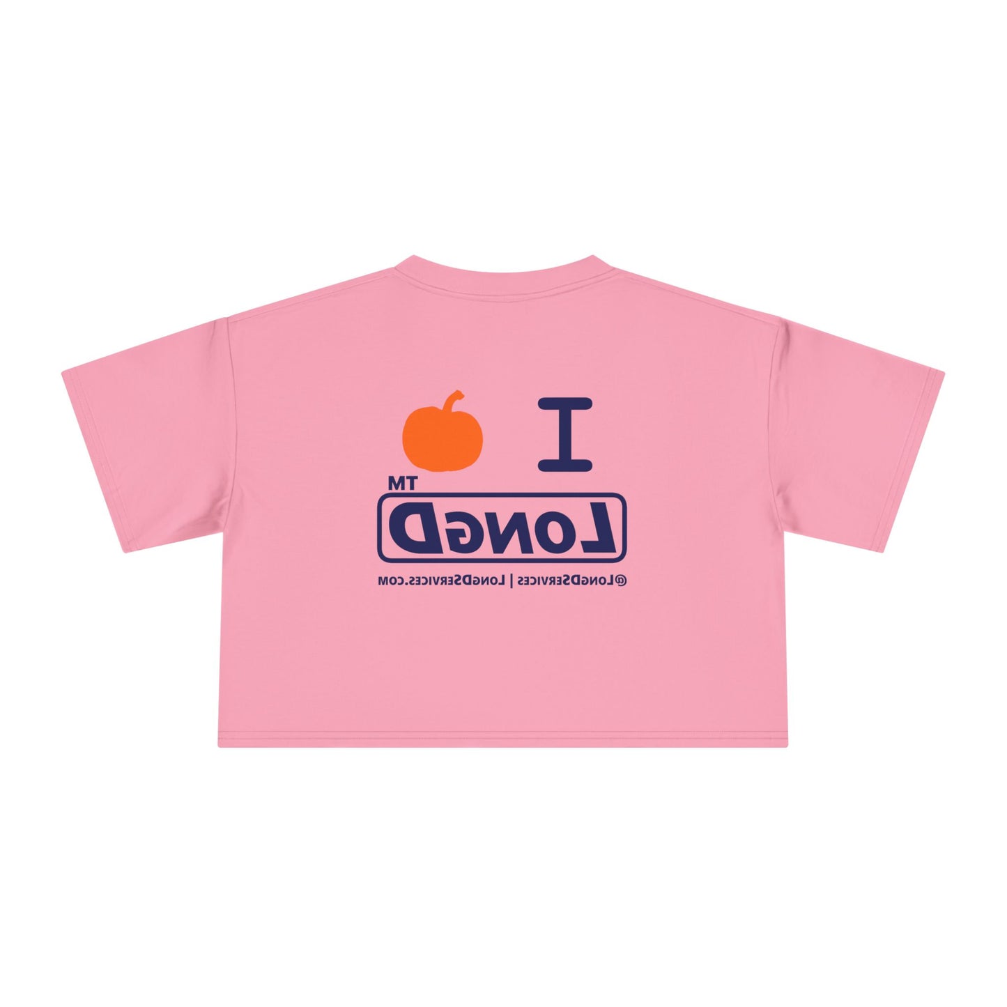 I pumpkin LongD Tag-domain positive basic Navy (002060) front-back logo crop tee
