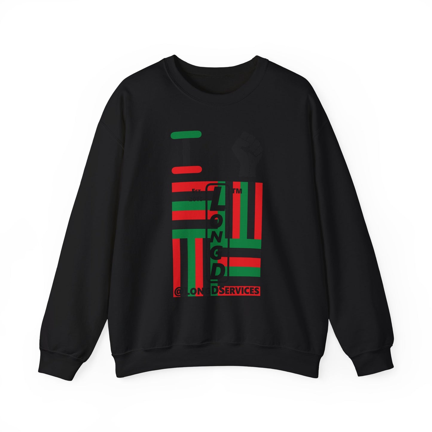 I Fist LongD negative windmill tag upright logo crewneck sweatshirt