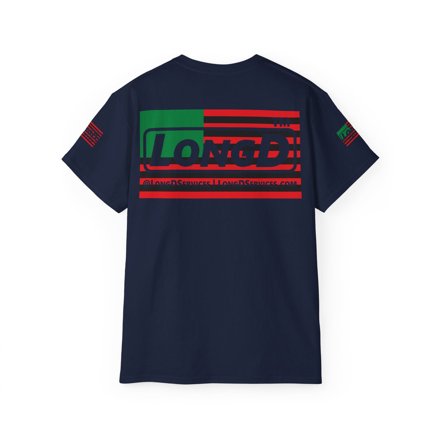 I fist LongD negative flag tag logo 4-print cotton tee