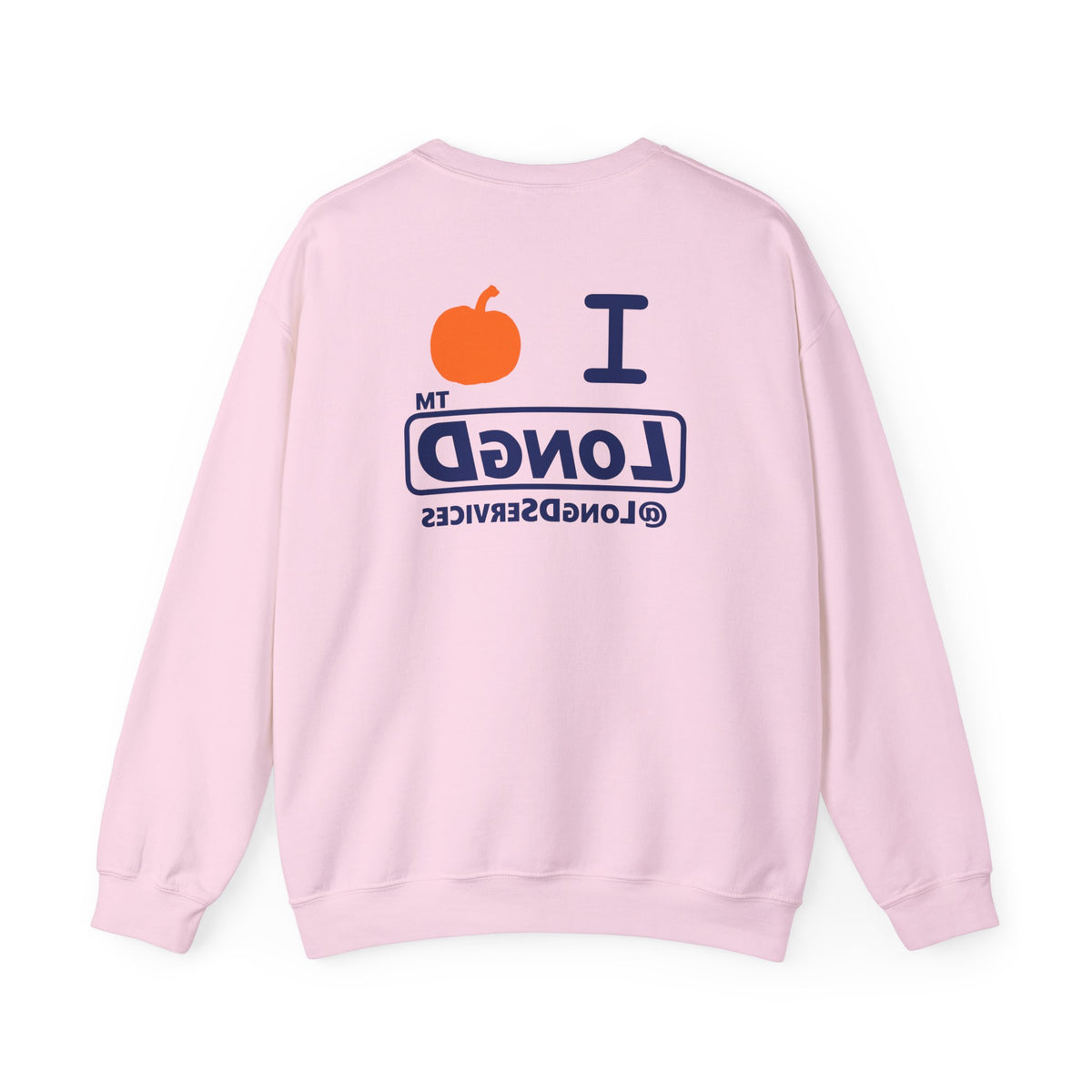 I pumpkin LongD Tag positive basic Navy (002060) front-back logo crewneck sweatshirt