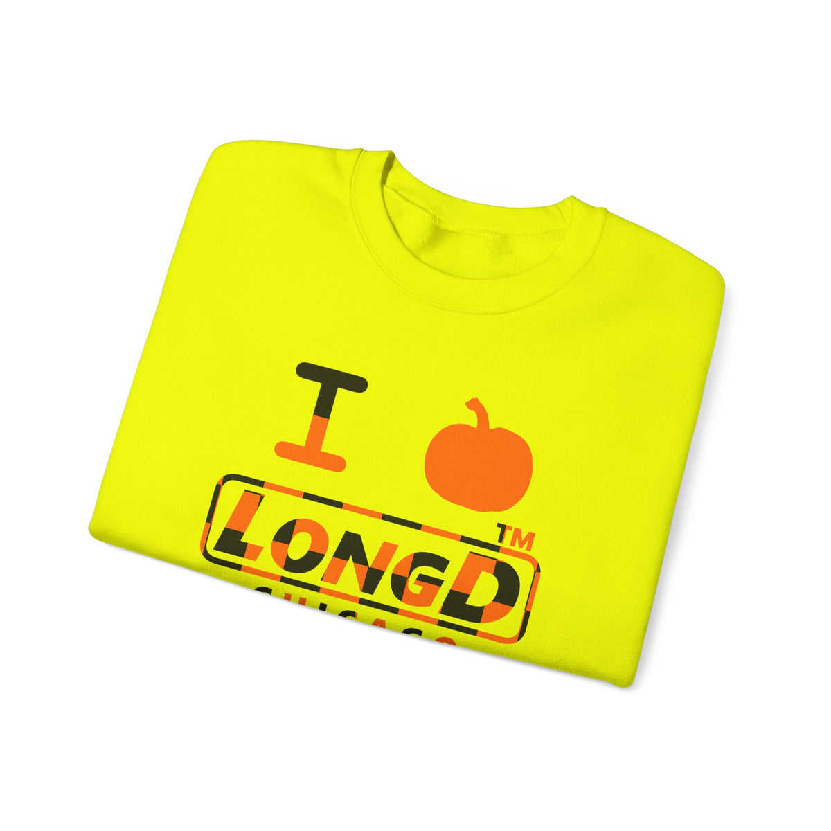 I pumpkin LongD Chicago positive checkered logo crewneck sweatshirt