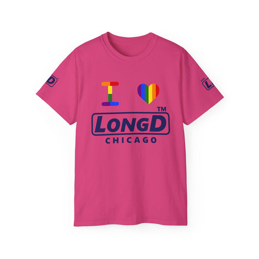 I Luv LongD official Chicago 4-print logo cotton tee (Pride colors)