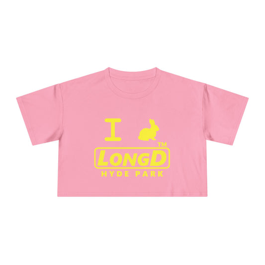 I Bunny LongD positive yellow Hyde Park Logo Crop Tee