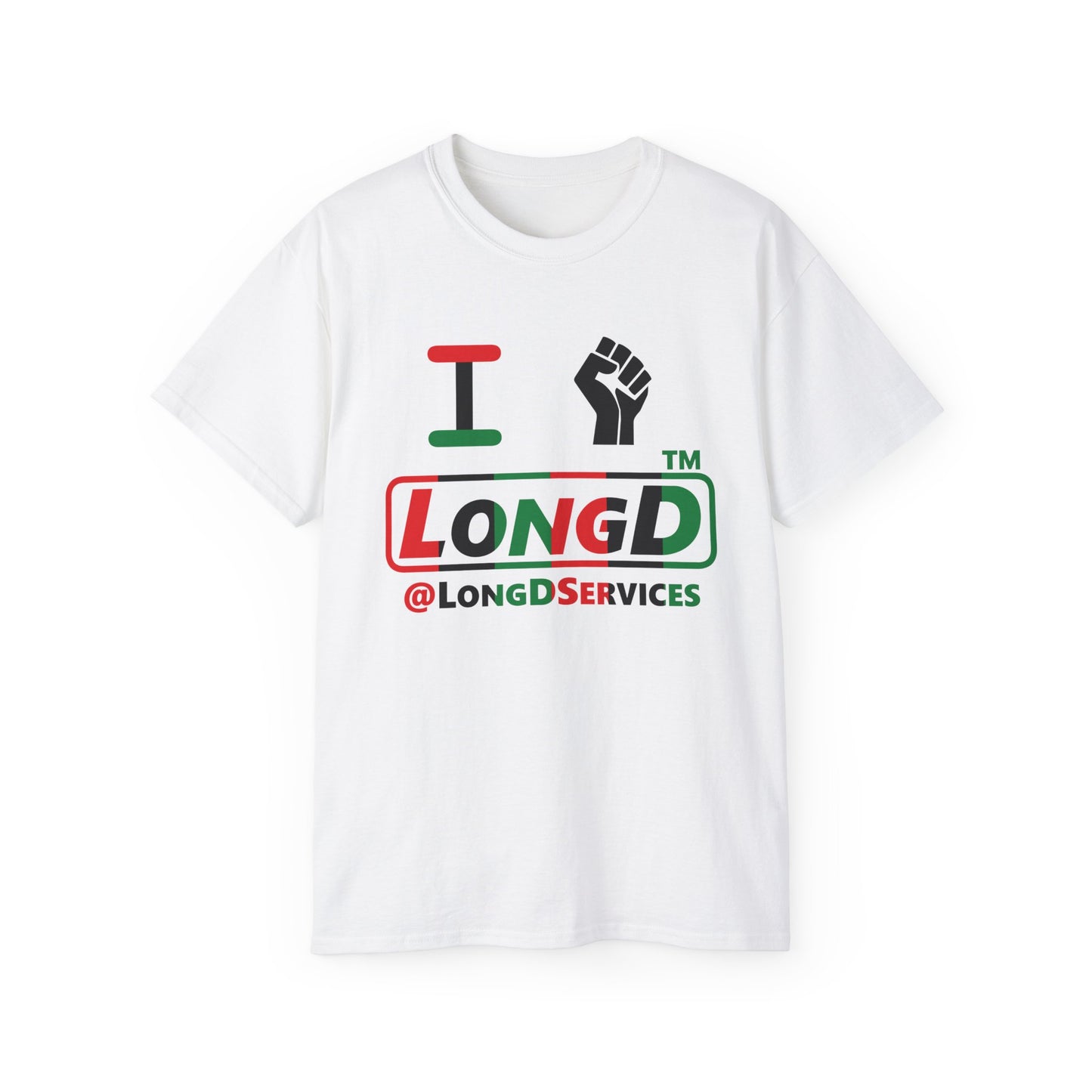 I fist LongD positive vertical 6-striped tag logo cotton tee