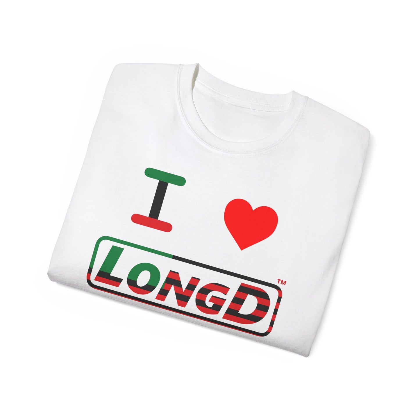 I Luv LongD® Logo Cotton Tee Juneteenth positive flag