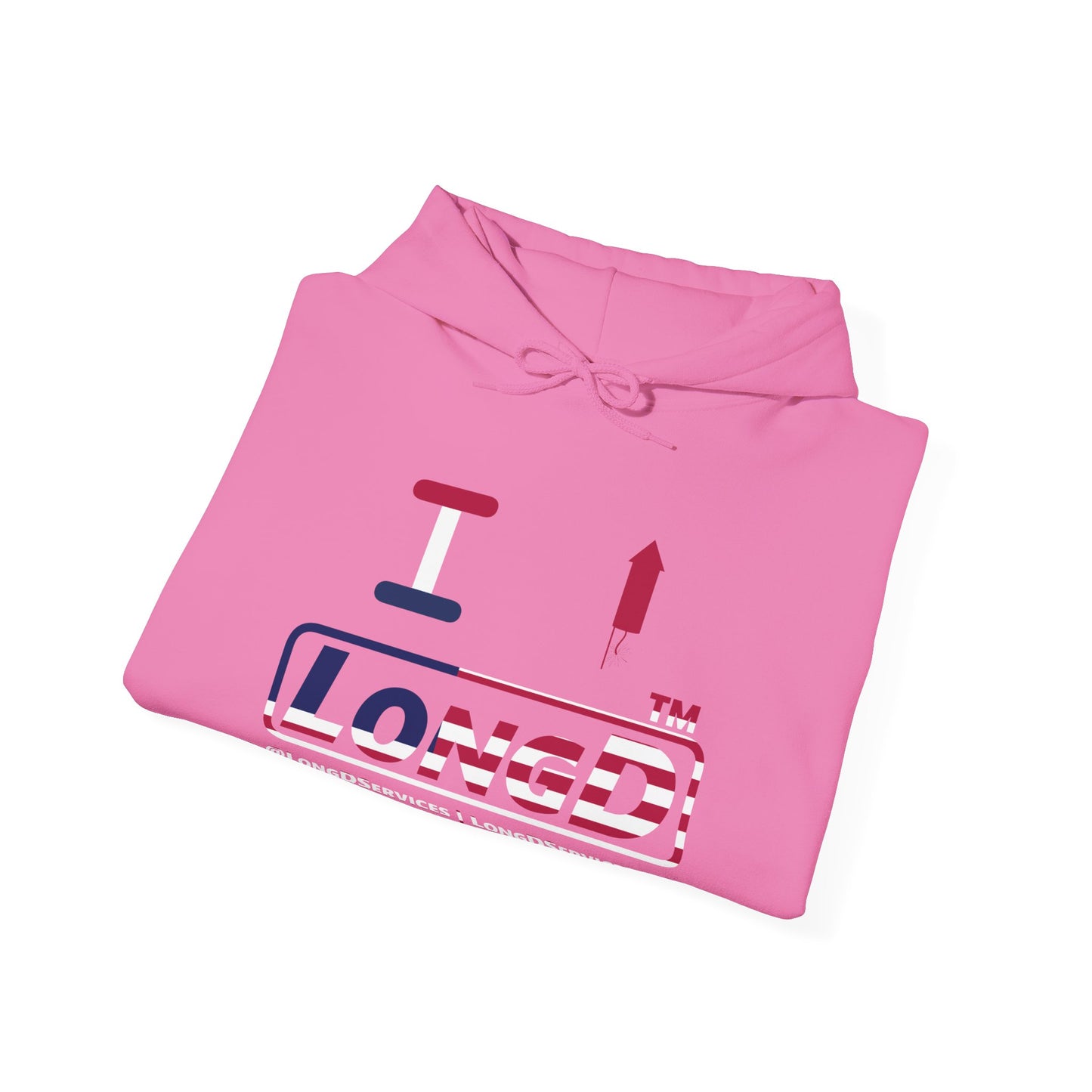 I firecracker LongD® positive flag tag-domain logo hoodie