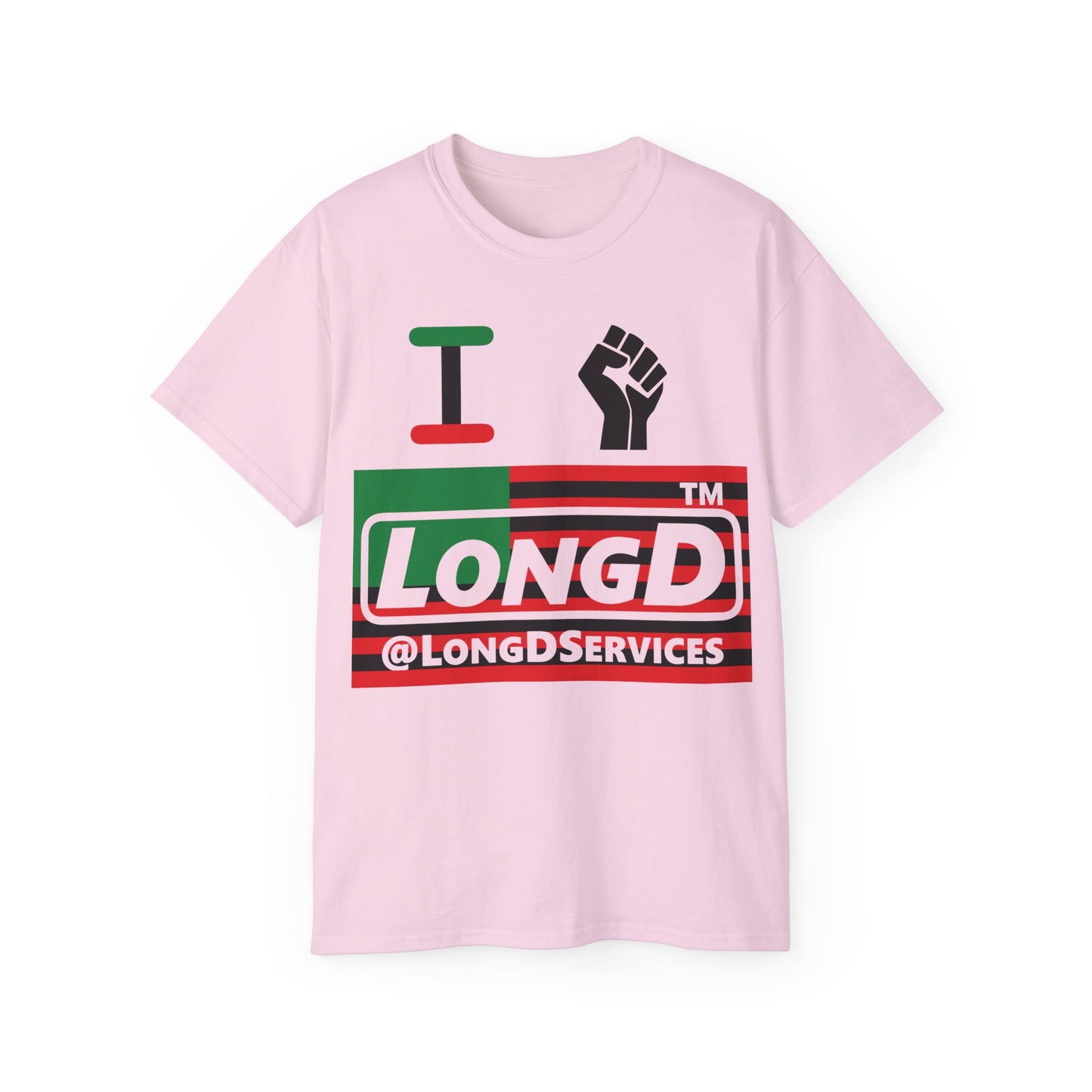 I fist LongD negative flag tag logo cotton tee