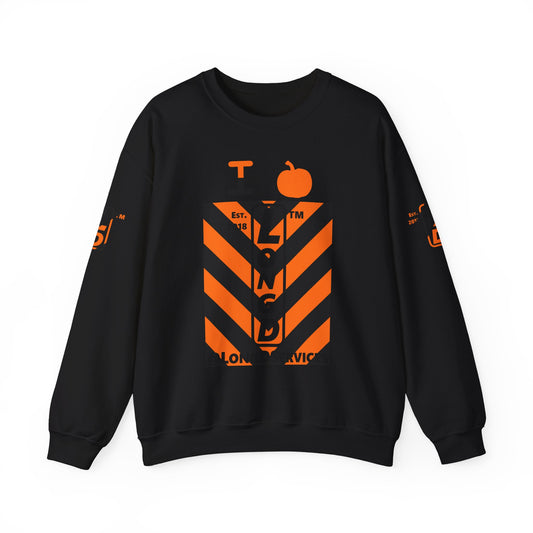 I pumpkin LongD Tag negative upright downward chevron 4-print logo crewneck sweatshirt