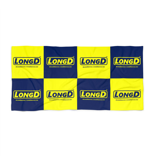 LongD Inline Mixed Grid Logo Beach Towel