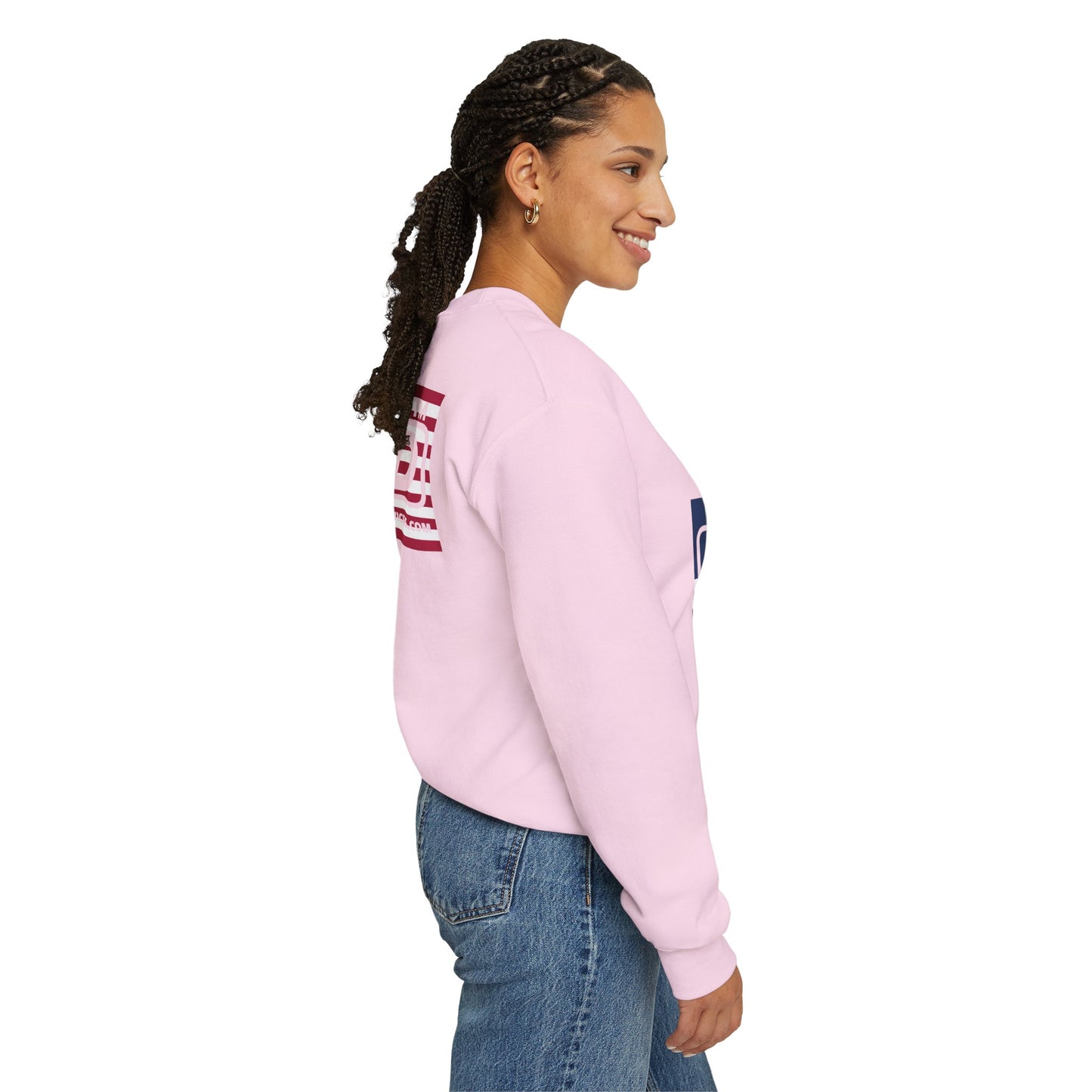 I firecracker LongD negative flag front-back tag logo crewneck sweatshirt