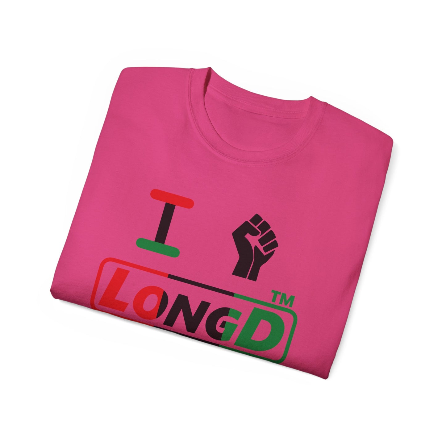 I fist LongD positive vertical 3-striped Hyde Park logo cotton tee