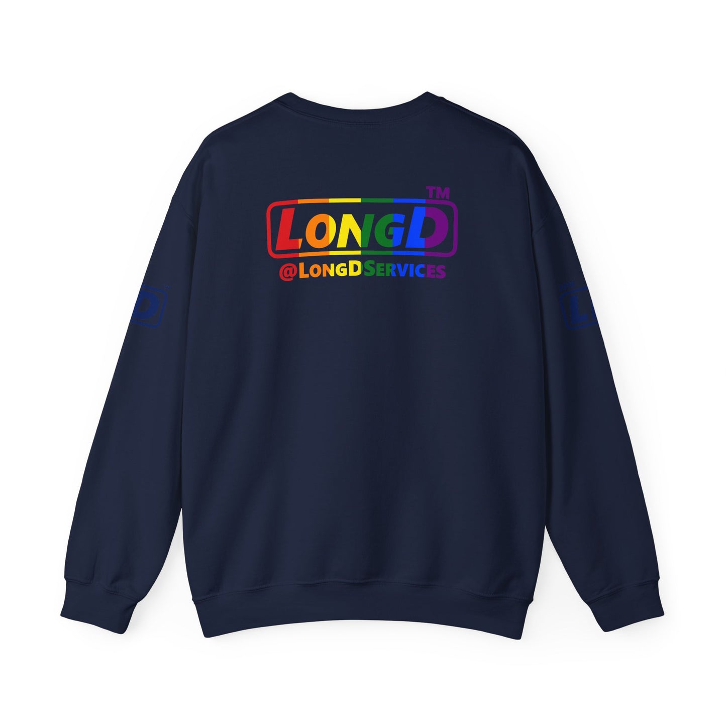 I Luv LongD official basic 4-print Chicago logo crewneck sweatshirt with Pride heart