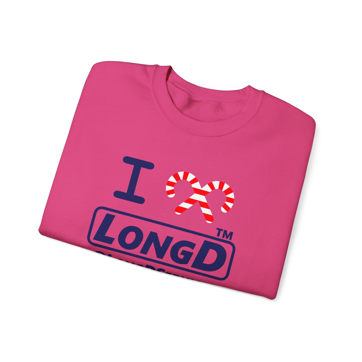 I candy cane LongD Tag positive official basic navy front-back logo crewneck sweatshirt