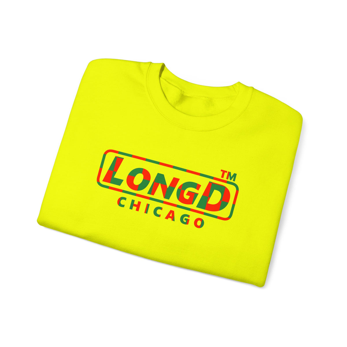 LongD Chicago positive checkered logo (Xmas colors) crewneck sweatshirt
