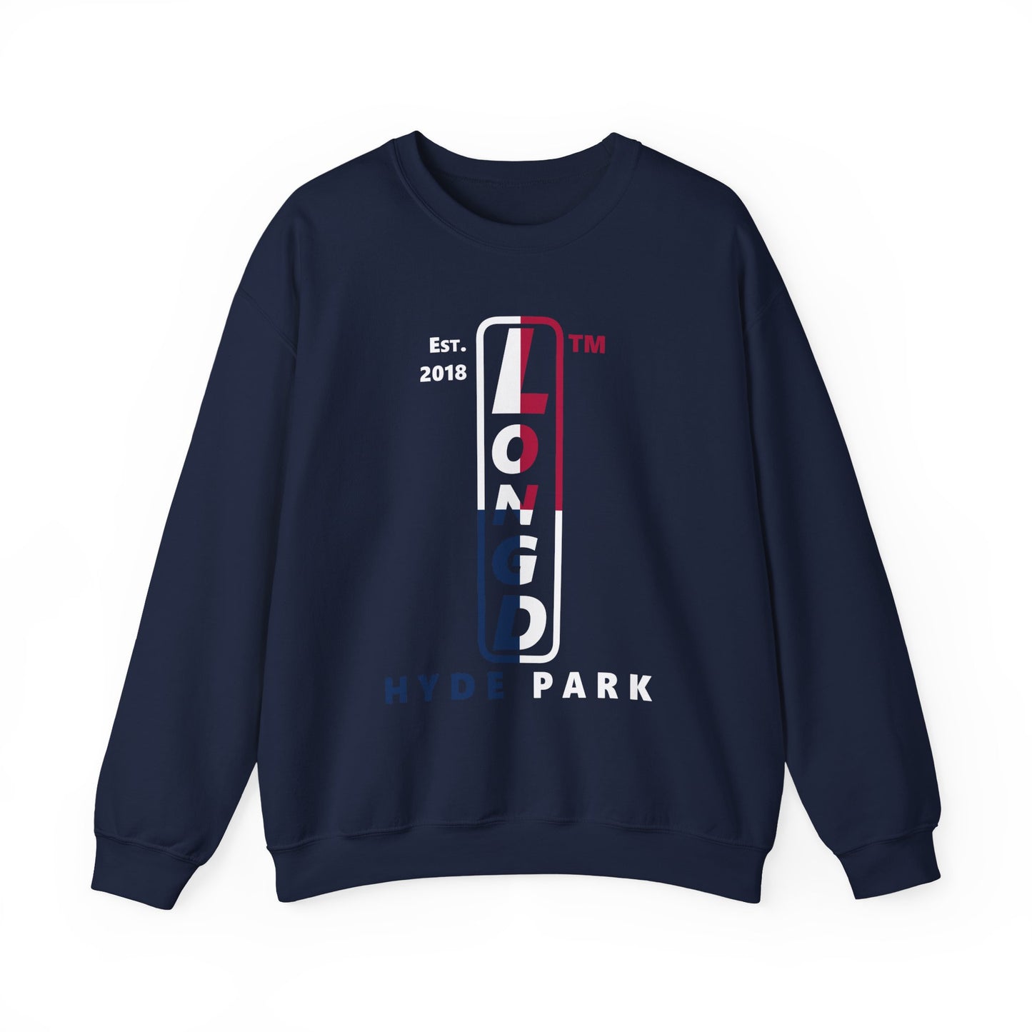 LongD positive quarters Hyde Park upright logo crewneck sweatshirt (patriotic colors)