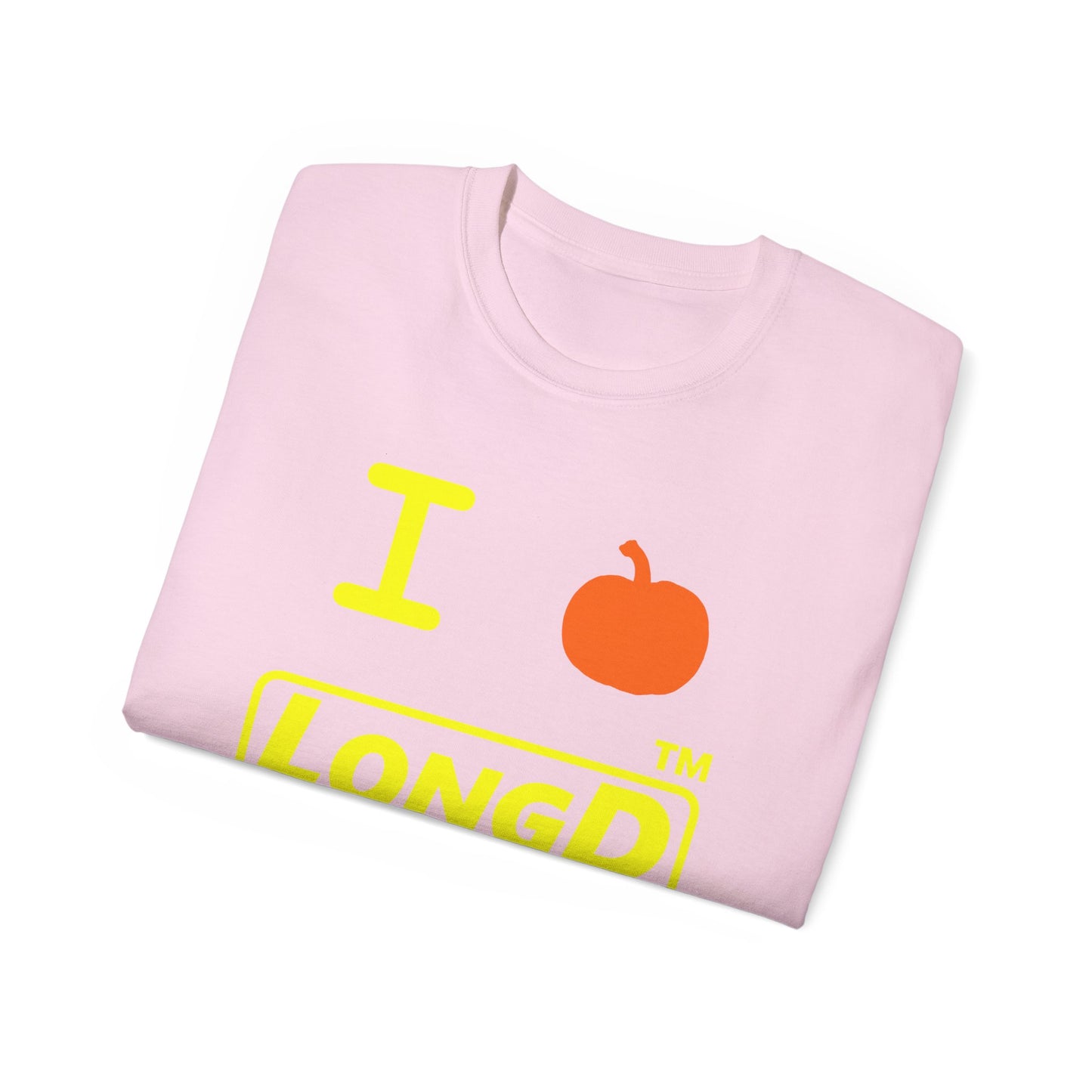 I Pumpkin LongD® Logo Cotton Tee positive yellow basic tag logo