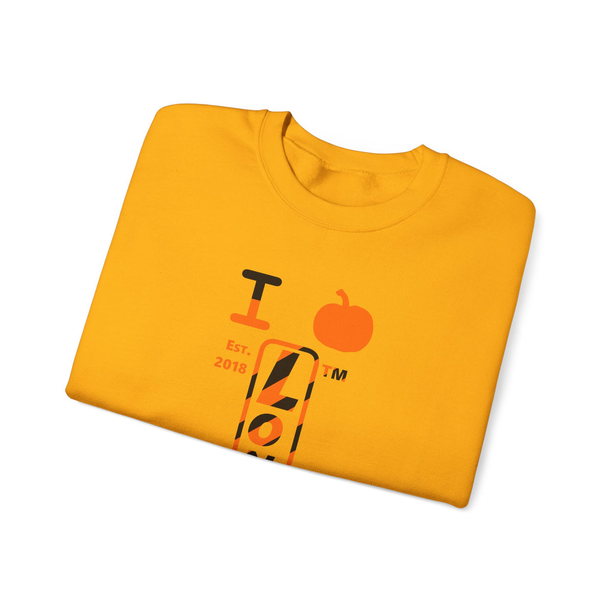 I pumpkin LongD Chicago positive upright pixel-weighted 12-striped logo crewneck sweatshirt