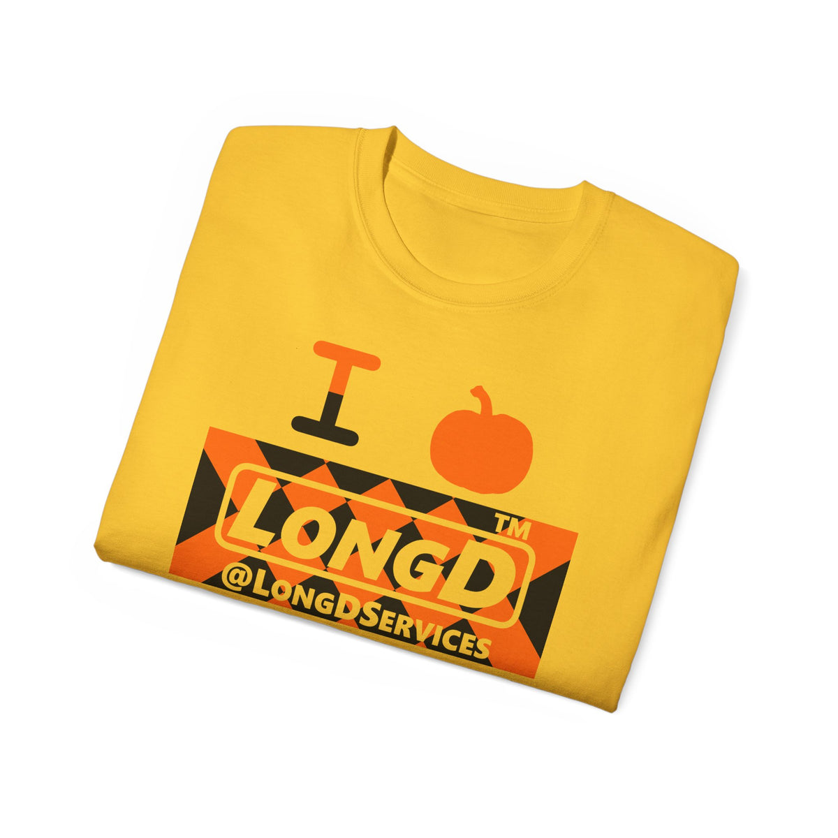 I pumpkin LongD Tag negative stylized argyle 4-print logo cotton tee