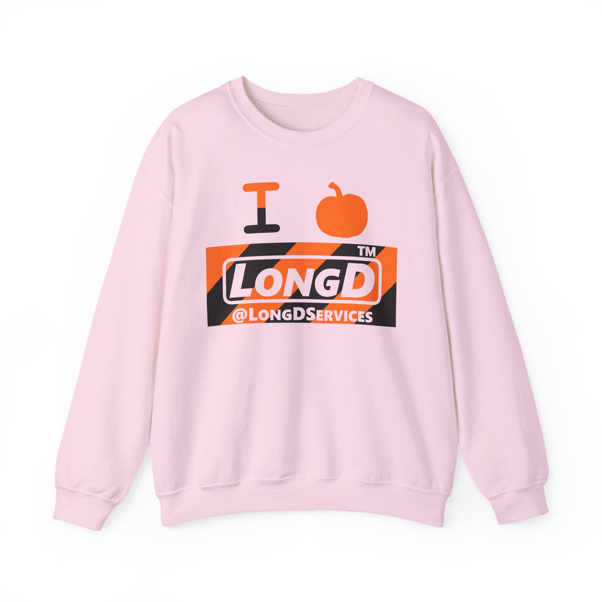 I pumpkin LongD Tag negative diagonal 6-striped logo crewneck sweatshirt