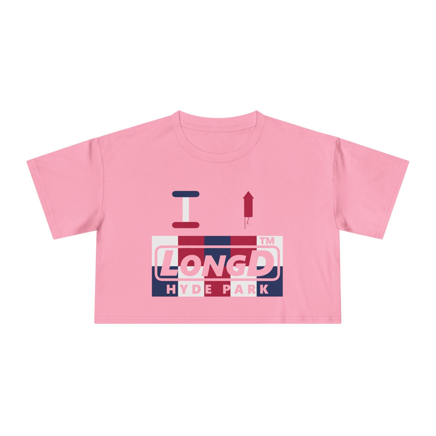 I firecracker LongD negative 2x5 Hyde Park Logo Crop Tee (Patriotic colors)