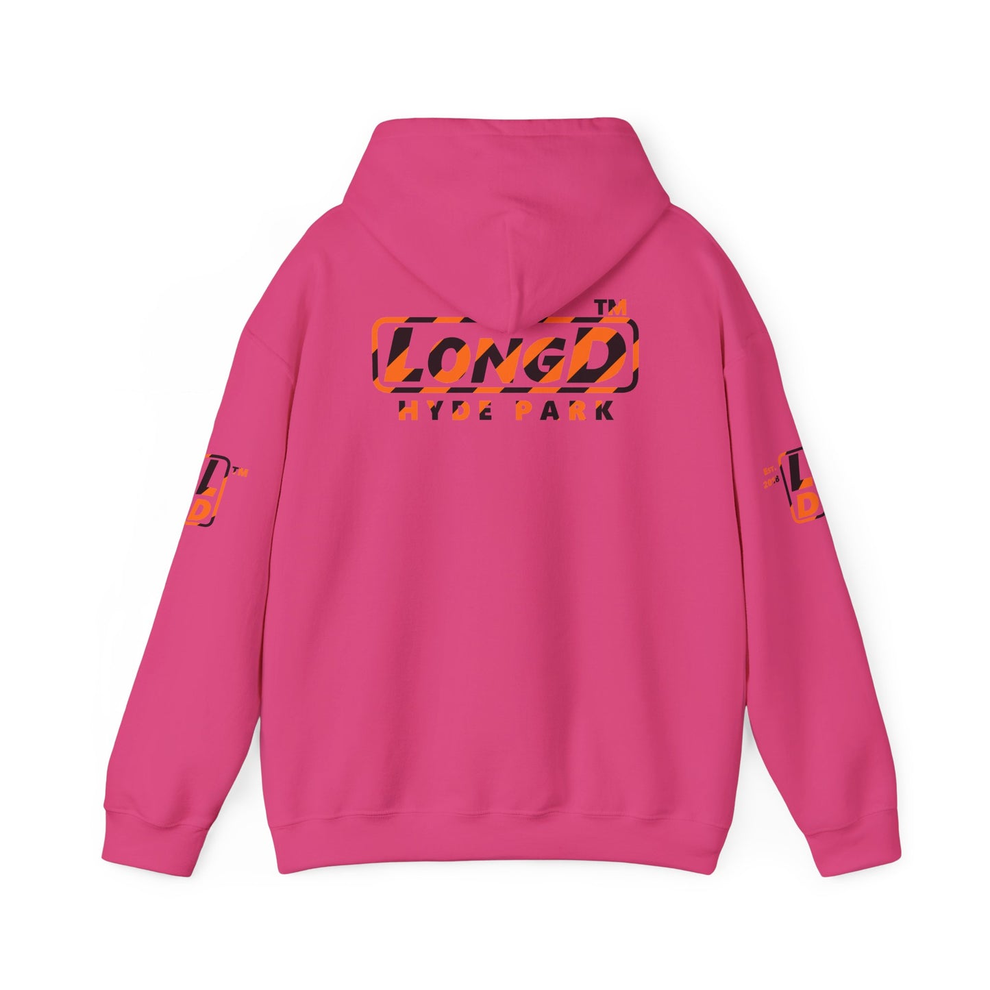 LongD Hyde Park positive 12-striped 4-print logo (Halloween colors) hoodie