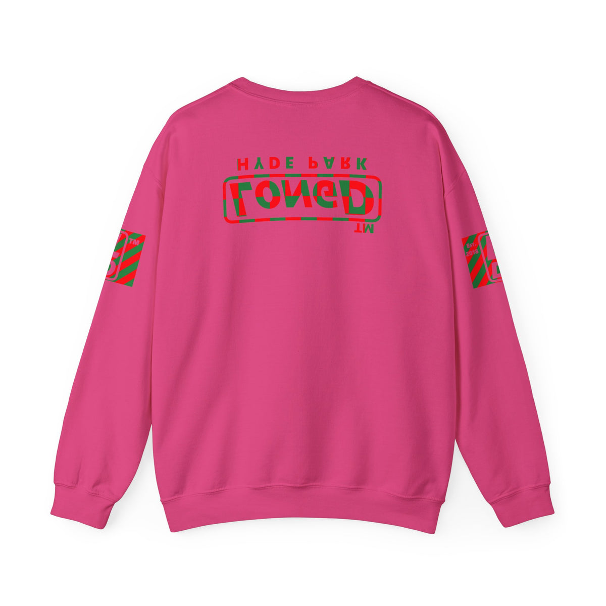 LongD Hyde Park positive checkered 4-print logo (Xmas colors) crewneck sweatshirt