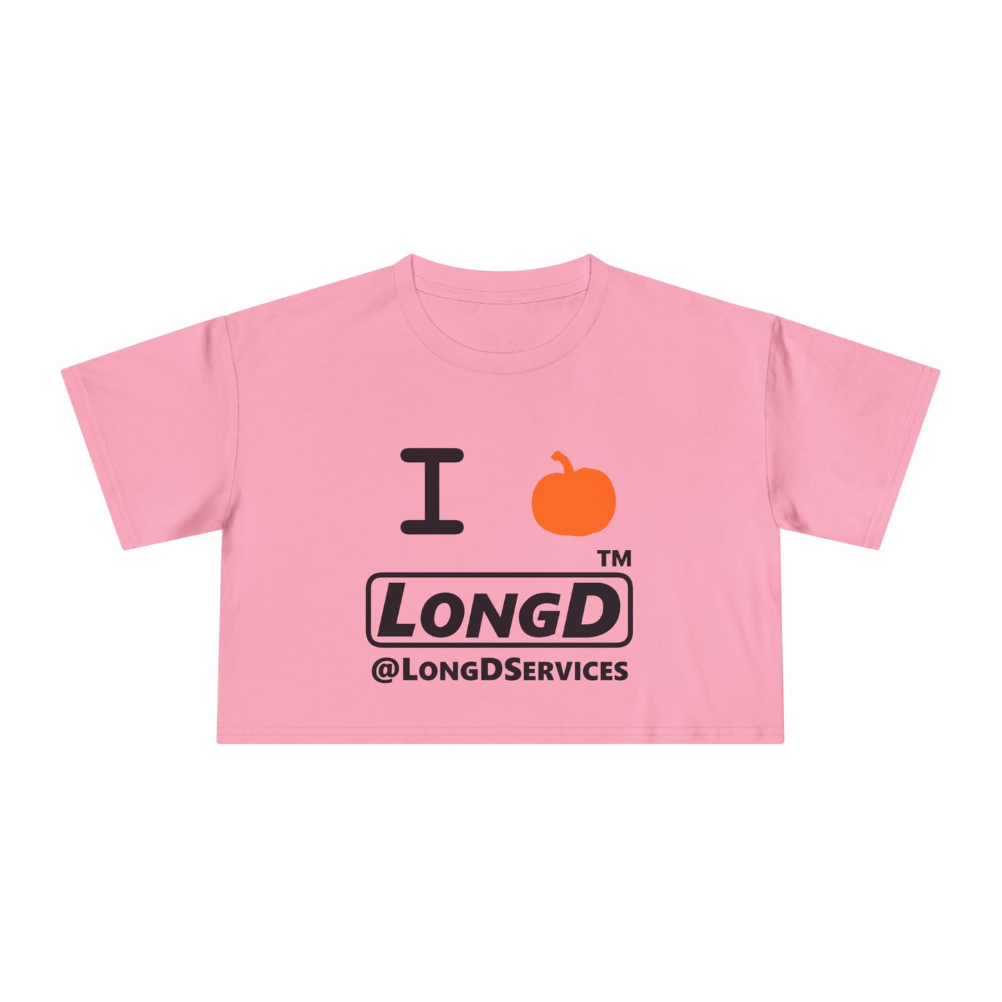 I Pumpkin LongD Logo Crop Tee black basic tag logo