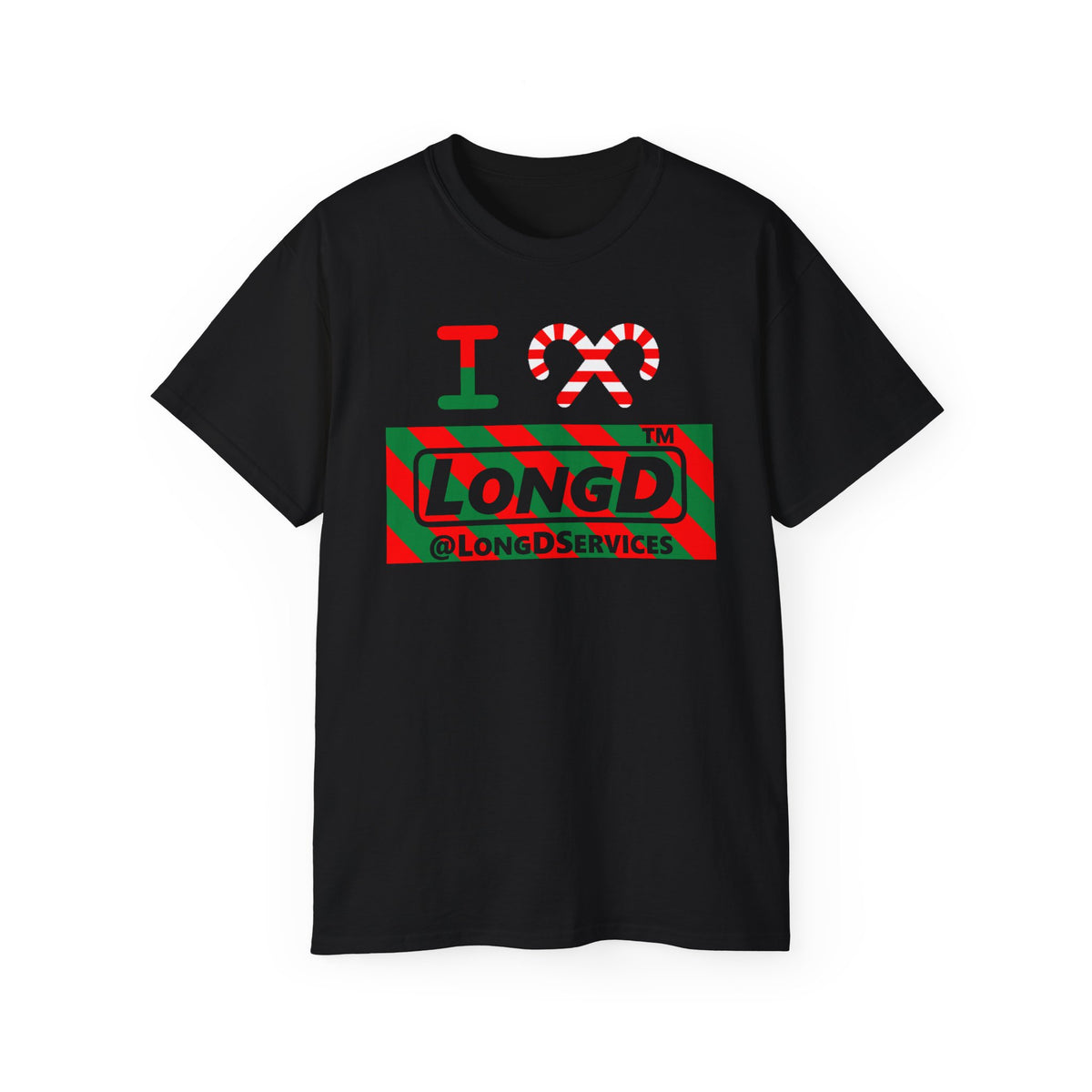 I candy cane LongD Tag negative 12-striped logo cotton tee