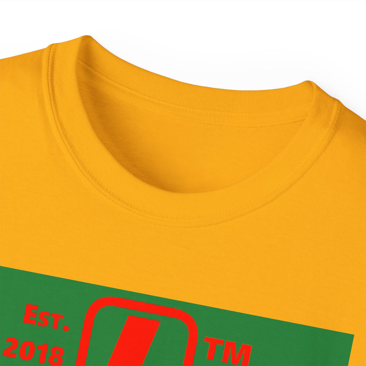 LongD Hyde Park upright logo positive red on negative green (Xmas colors) cotton tee